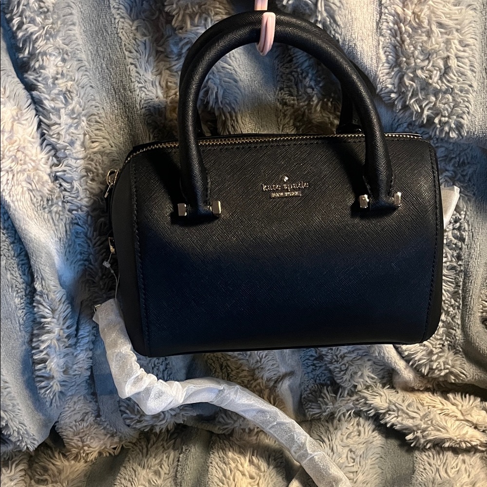 Kate Spade Black Leather Satchel with a Crossbody strap